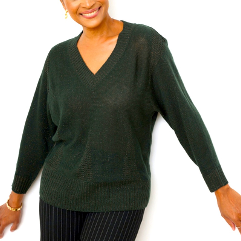 Green V-neck Sweater NWT